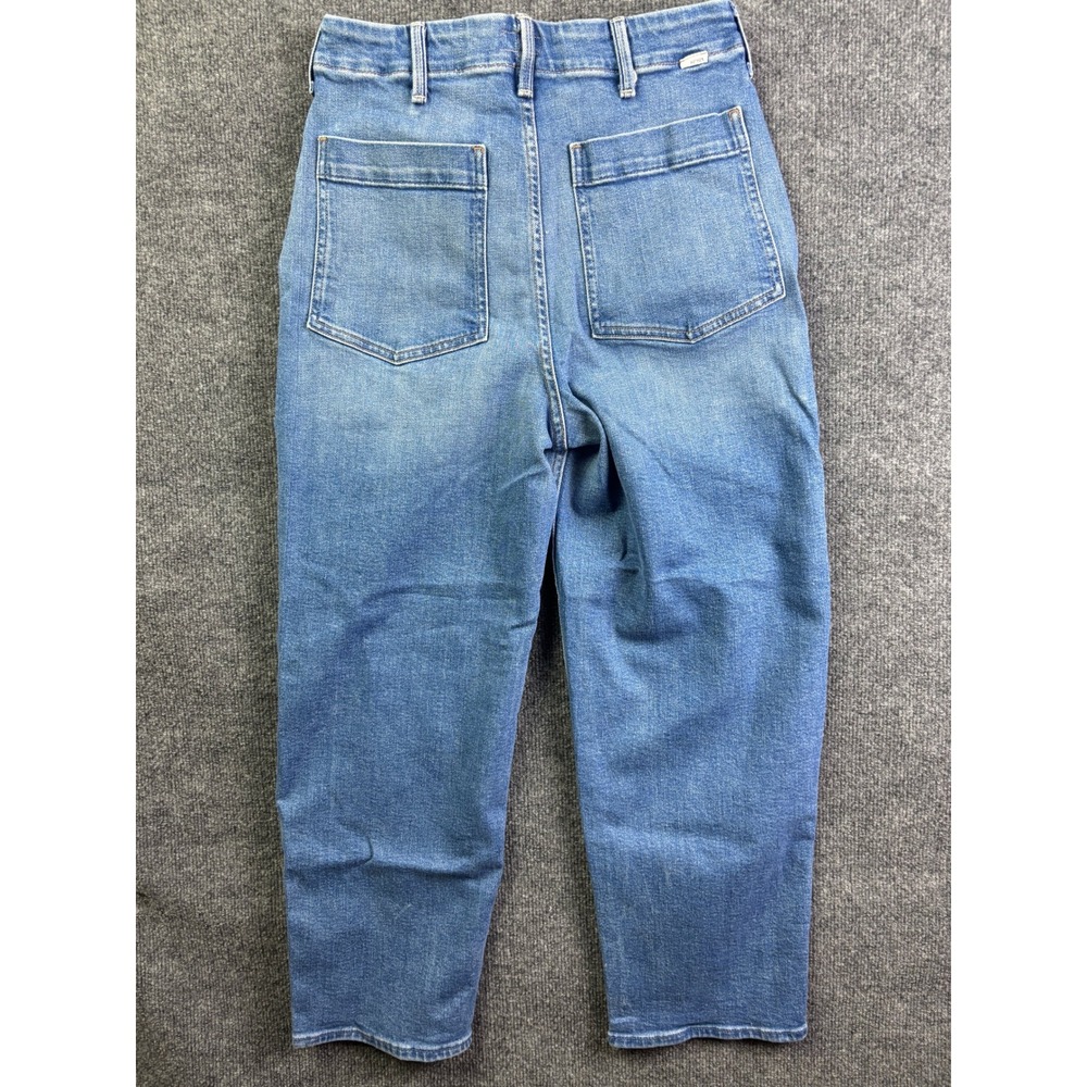 Mother Patch Pocket Private Flood Jeans Women Size 28 Blue High Rise Button Fly - Picture 8 of 12